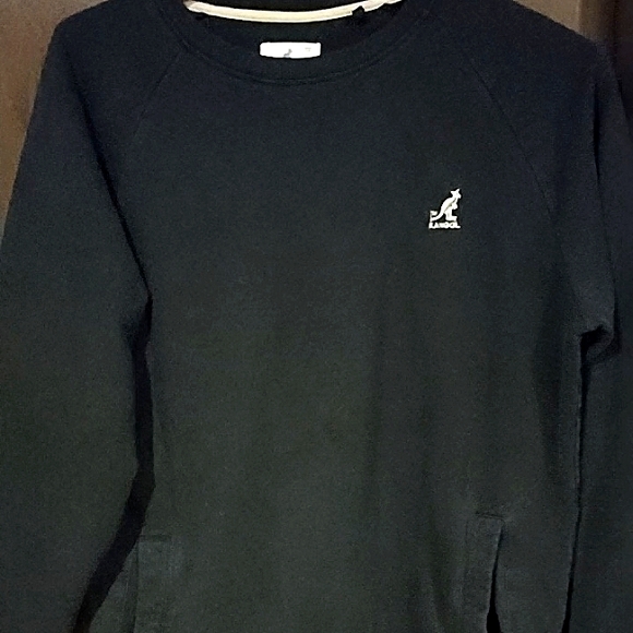 Kangol  Crewneck black  sweat shirt pockets size L - Picture 1 of 3
